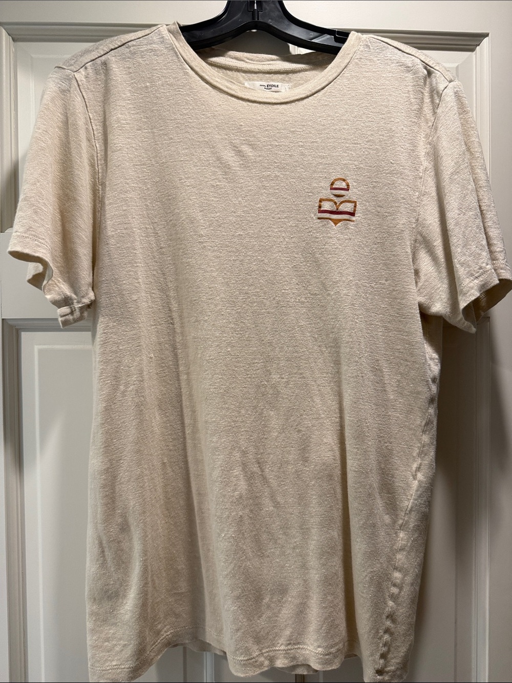 Isabel Marant Etoile Beige Short-Sleeve Crewneck T-Shirt. Size small.